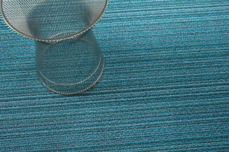 Skinny Stripe Shag Turquoise Mat In Various Sizes Design By Chilewich