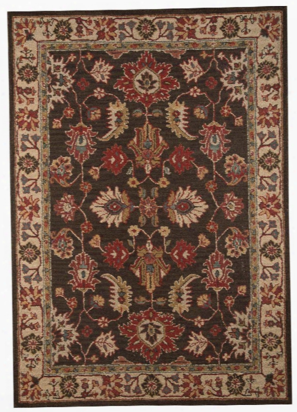 Stavens R400102 96" X 60" Medium Size Rug With Traditional Desi Gn Hand-tufted 5-6mm Pile Height And Wool Material In Backed With Cotton Latex In Brown