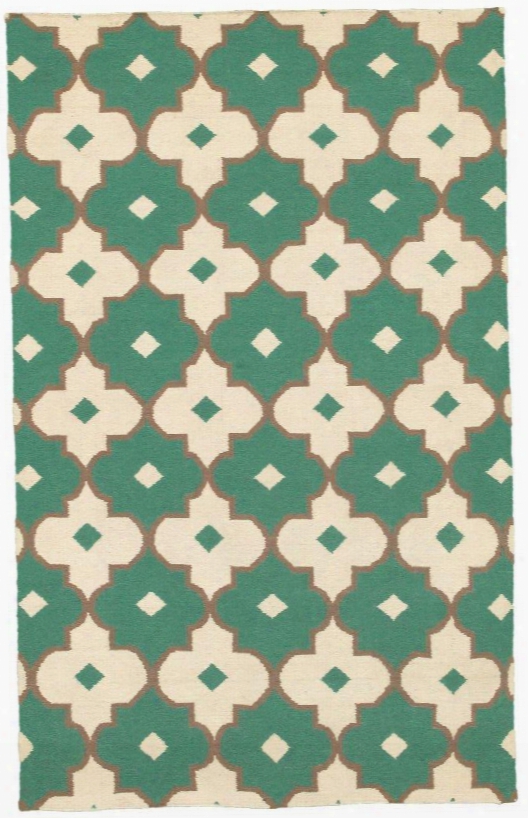 Swisg8265ed000810 Swing Sg8265-8' X 10' Hand-woven Dhurrie New Zealand Wool Blend Rug In Emerald Green Rectangle