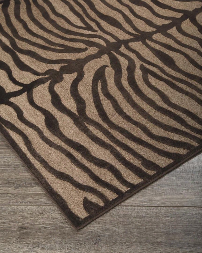 Tafari R400371 120" X 96" Large Size Rug With Zebra Design Machine-tufted Made 4mm Pile Height Viscose Material And Backed With Cotton And Chenille In Brown