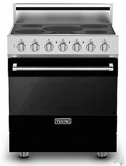 Viking 3 Series Rver33015bbk 30 Inch Freestanding Electric Range With 5 Radiant Elements, 3,200 Watts, 4.7 Cu. Ft. Convection Oven, Halogen Lighting, Self-clean And Truglide Full-extension Rack: Black