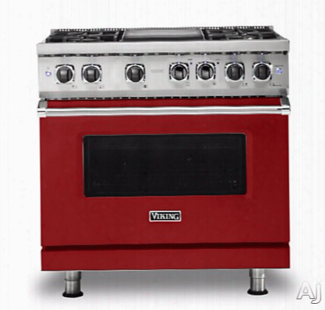 Viking Professional 5 Series Vdr5364gar 36 Inch Freestanding Dual Fuel Range With Truconvec␞, Vari-speed Dual Flow␞,  Griddle, Vsh␞ Burner System, Variimmer␞, Surespark␞ Ignition, Rapid Ready␞ Preheat, Truglide␞ E