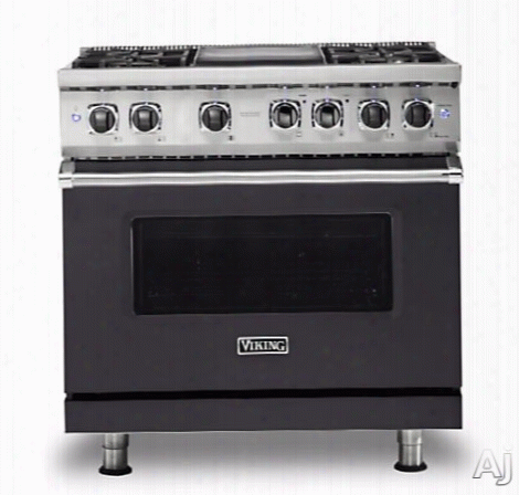 Viking Professional 5 Series Vdr5364ggglp 36 Inch Freestanding Dual Fuel Range With Truconvec␞, Vari-speed Dual Flow␞, Griddle, Vsh␞ Burner System, Varisimmer␞, Surespark␞ Ignition, Rapid Ready␞ Preheat, Truglide␞