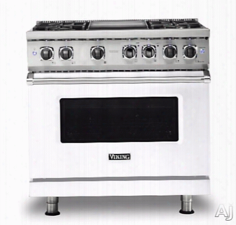 V Iking Professional 5 Series Vdr5364gwhlp 36 Inch Freestanding Dual Fuel Range With Truconvec␞, Vari-speed Dual Flow␞, Griddle, Vsh␞ Burner System, Varisimmer␞, Surespark␞ Ignition, Rapid Ready␞ Preheat, Truglide␞