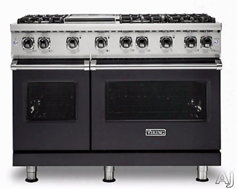 Viking Professional 5 Series Vgr5486ggg 48 Inch Freestanding Gas Range With Proflow␞ Convection, Gourmet-glo␞ Broiler, Vsh␞ Burner System, Varisimmer␞, Surespark␞ Ignition, Truglide␞ Rack, 6 Sealed Burners And 6 Cu. Ft.