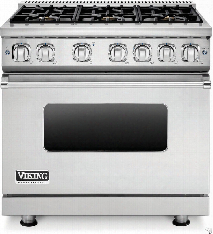 Viking Professional 7 Series Vgr73616b 336 Inch Gas Range With 6 Sealed Burners, 5.1 Cu. Ft. Proflow Convection Oven, Varisimmer Setting, Gourmet Glo Infrared Broiler, Gentleclose Door, Truglide Full Extension Racks, Star-k Certified And Softlit Led Contro