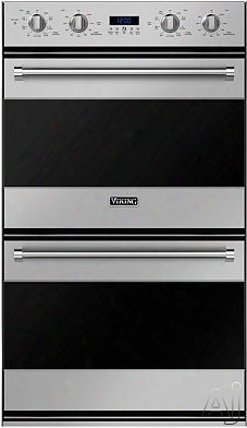 Viking Rvdoe330ss 30 Inch Double Electric Wall Oven With 4.3 Cu. Ft. Truconvec Convection Ovnes, Self-clean, 10-pass Broiler, Concealed Bake Element, Meat Prove, Truglide Racks And Star-k Certified Sabbath Mode: Stainless Steel