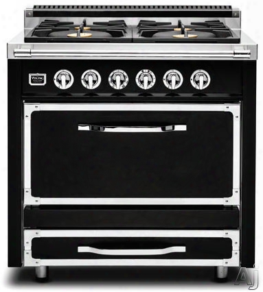Viking Tuscany Series Tvdr3602g 36 Inch Pro-style Dual Fuel Range With 2 20,00 0btu Burners, 3.4 Cu. Ft. Convection Oven, Electric Griddle, Proofing Mode And Truglide Rack