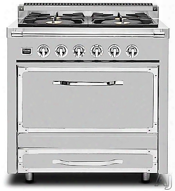 Viking Tuscany Series Tvdr3602gss 36 Inch Pro-style Dual Fuel Range With 2 20,000 Watt Burners, 3.4 Cu. Ft. Convection Oven, Electric Griddle, Proofing Mode And Truglide Rack: Stainless Steel