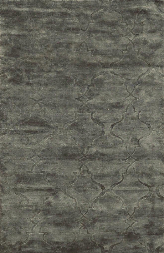 Vilvt8784ly000508 Villa Travina Vt8784-5' X 8' Hand-loomed 100% Viscose Rug In Light Gray Rectangle