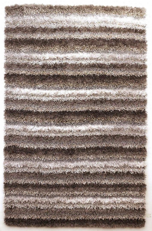 Wilkes 93" X 60" Medium Size Rug With Shag Construction Hand-woven Polyester Material And Dry Clean Only In Grey