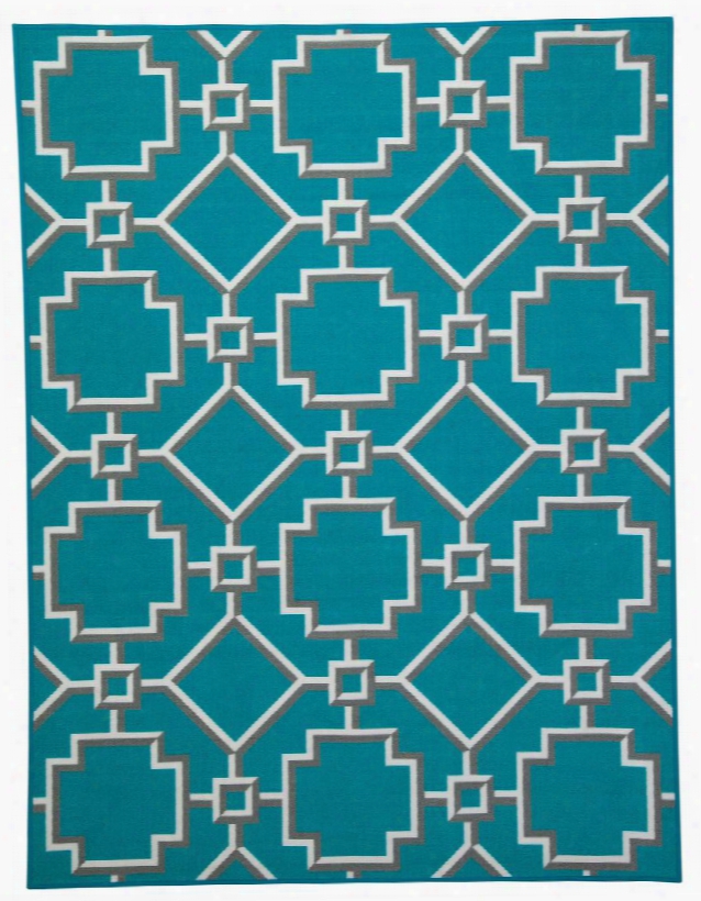 Zarek R295002 79" X 60" Medium Size Rug With Nylon Material Machine-tufted Made In Egypt Spot Clean Only And Backed With Canvas In Turquoise