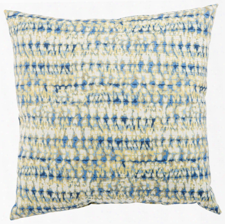 Blue & White Abstract Perron Fresco Indoor/ Outdoor Throw Pillow Design By Jaipur