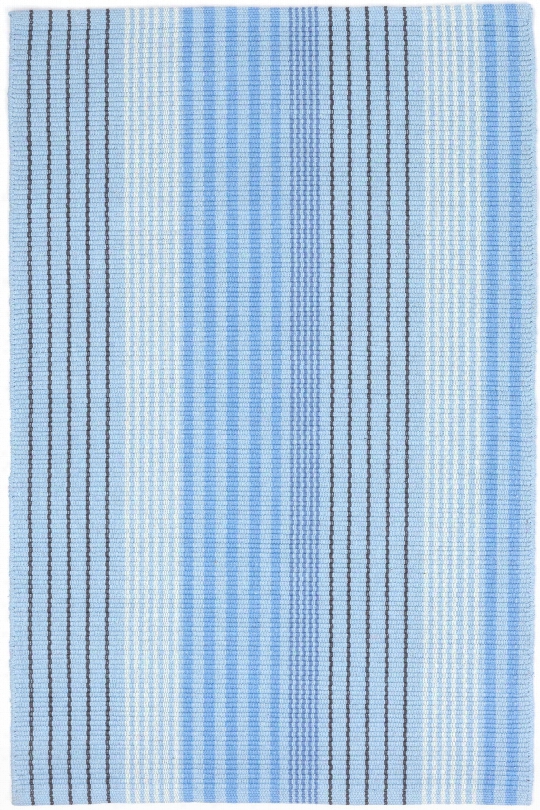 Blue Sky Ticking Woven Cotton Rug Design By Dash & Albert