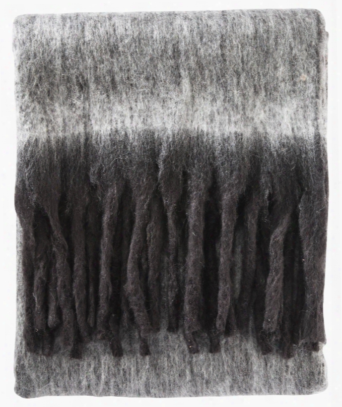 Border Stripe Throw In Black & Silver Design By Kate Spade