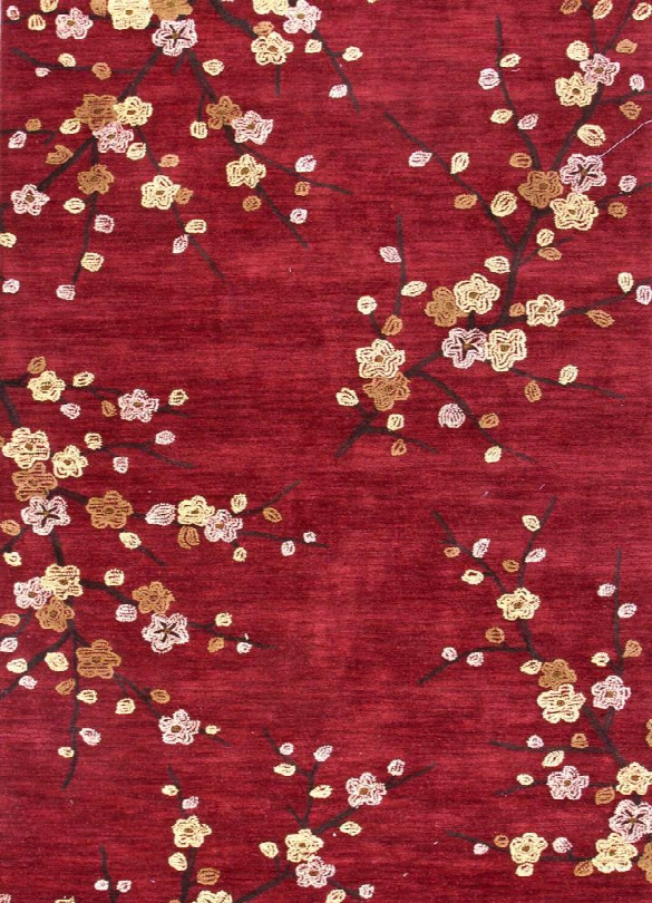 Brio Collection Cherry Blossom Area Rug In Red Purpose By Jaipur