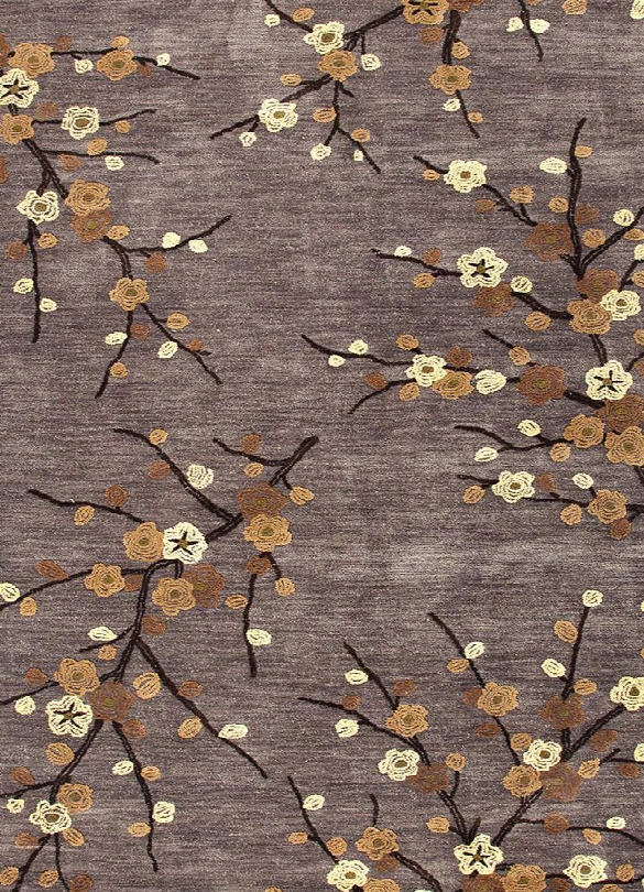 Brio Collection Cherry Blossom Rug In Steel Design By Jaipur