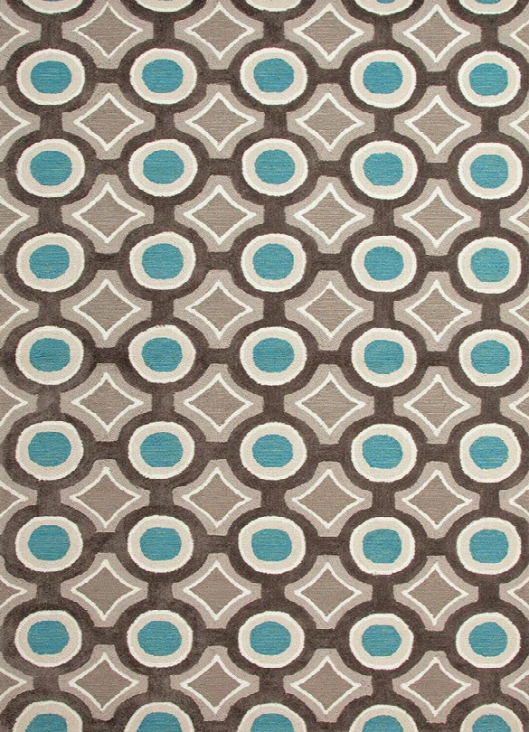 Brio Collection Mosaic Rug In Charcoal & Blue Design By Jaipur