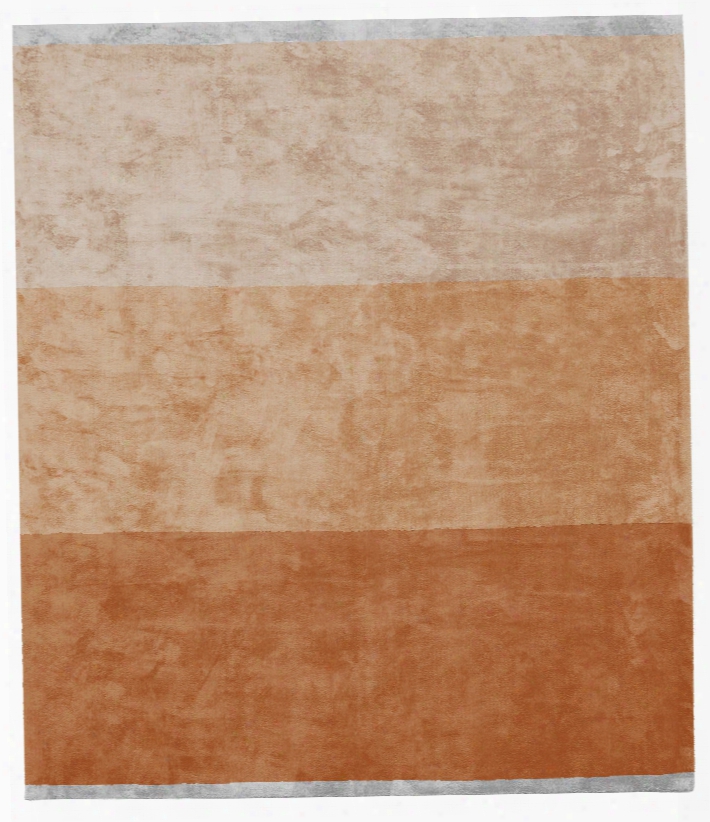 Byred Yama Hand Knotted Rug In Dark Orange Design By Second Studio