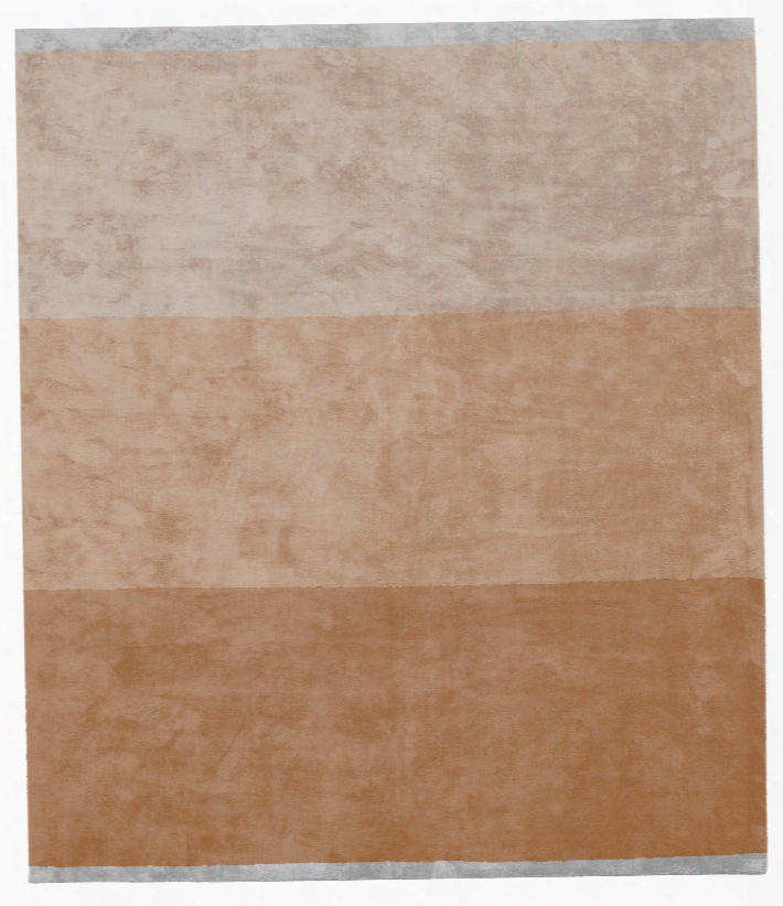 Byred Yama Hand Knotted Rug In Orange Design By Second Studio