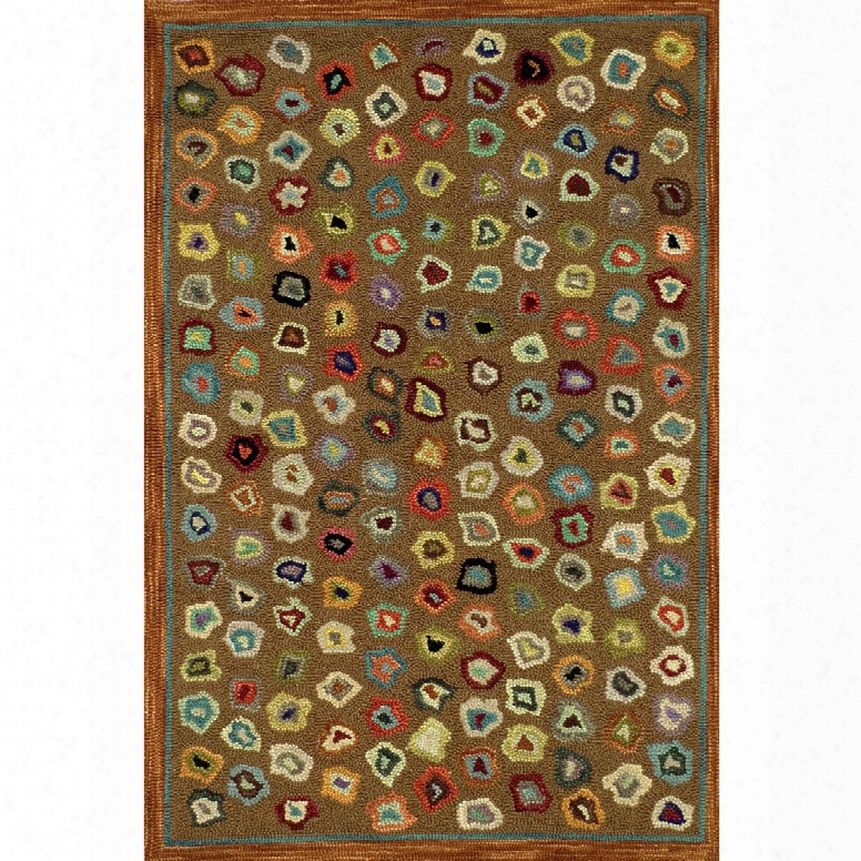 Cat's Paw Brown Wool Micro Hooked Rug Design By Dawh & Albert