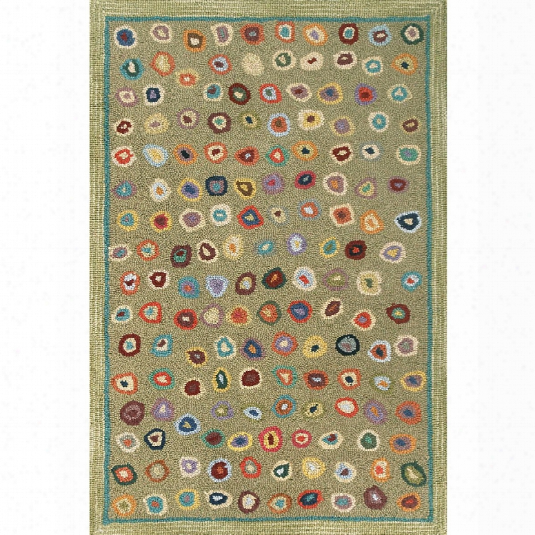 Cat's Paw Sage Wool Micro Hooked Rug Design By Dash & Albert