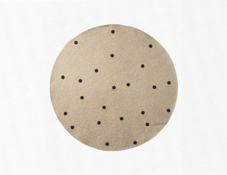 Small Jute Carpet In Black Dots Design By Ferm Living