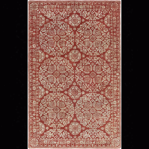 Smithsonian Rug In Dark Red & Cream Design By Smithsonian