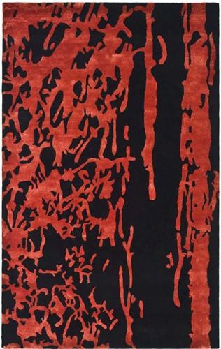 Soho Collection Wool Area Rug In Black And Red Design By Safavieh