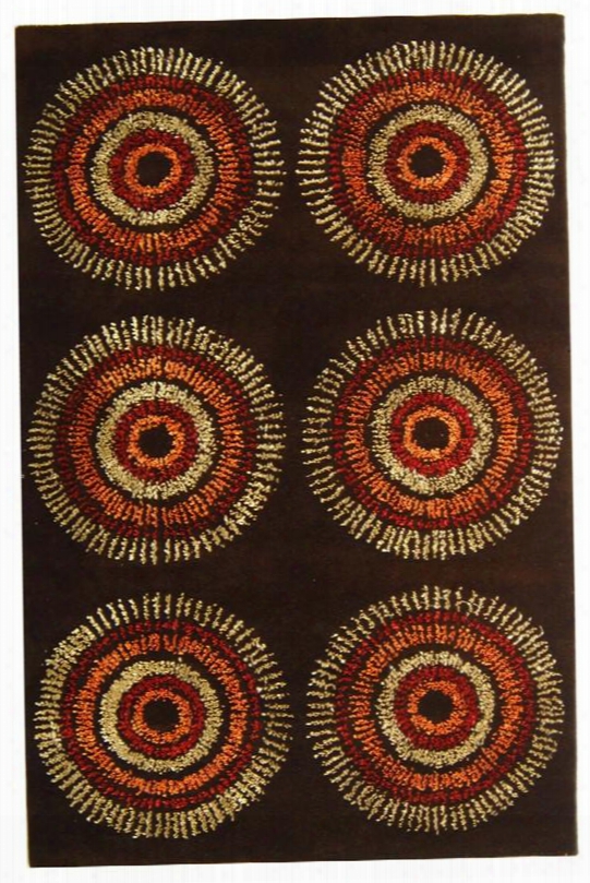 Soho Collection Wool Area Rug In Brown And Gold Design By Safavieh