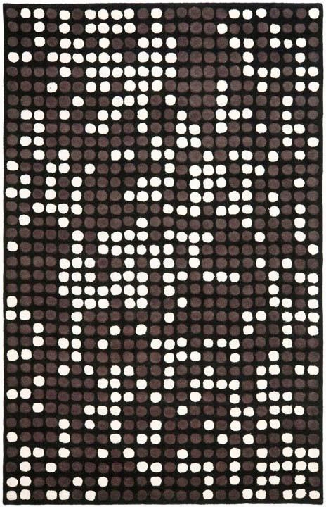 Soho Collection Wool Area Rug In Brown, Black And White Design By Safavieh