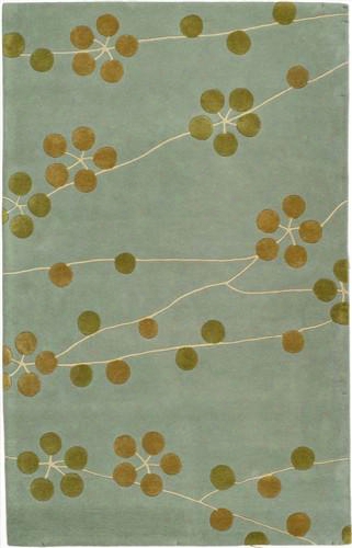 Soho Collection Wool Area Rug In Light Blue And Gold Design By Safavieh