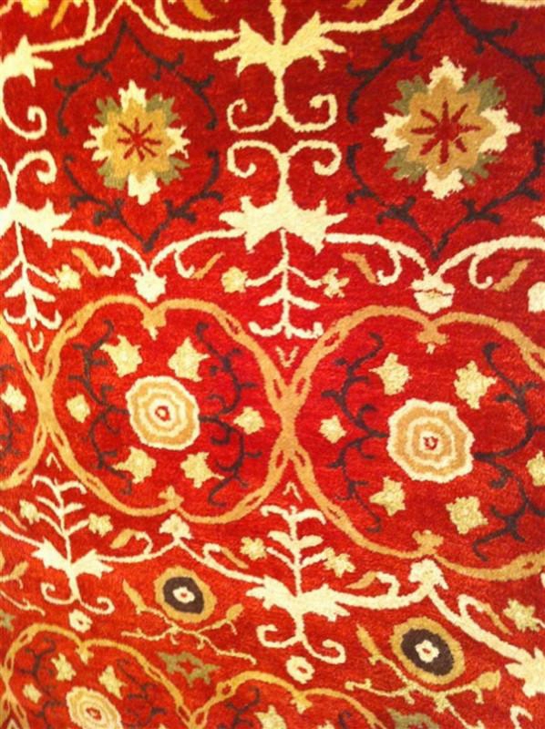 Soho Collection Wool Area Rug In Red And Multi Design By Safavieh