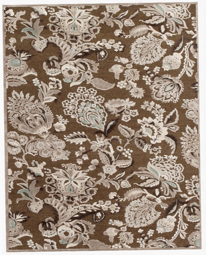 Spirit Collection M Ulti-textured Arrt Silk Area Rug In Brown & Grey Design By Bd Fine