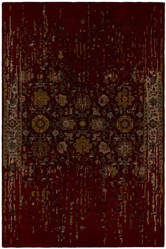 Spring Collection Hand-tufted Area Rug In Maroon & Gold Design By Chandra Rugs