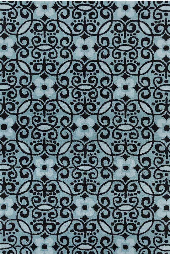 Stella Collection Hand-tufted Area Rug In Blue & Black Design By Chandra Rugs