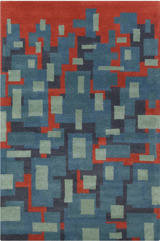 Stella Collection Hand-tufted Area Rug In Blue, Red, & Charcoal Design By Chandra Rugs