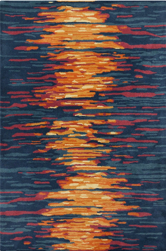 Stella Collection Hand-tufted Area Rug In Blue, Red, & Orange Design By Chandra Rugs