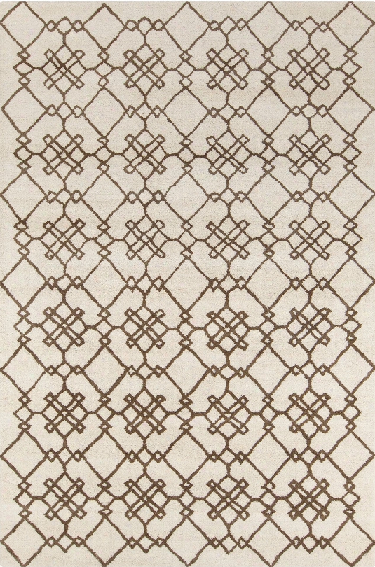 Stella Collection Hand-tu Fted Area Rug In Cream & Brown Design By Chandra Rugs