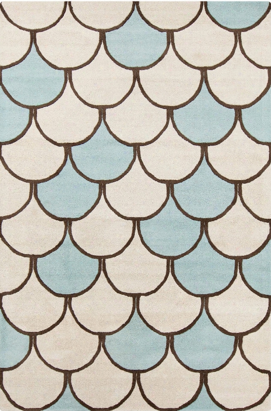 Stella Collection Hand-tufted Area Rug In Cream, Blue, & Brown Design By Chandra Rugs