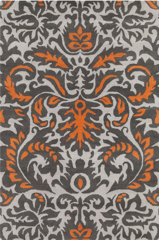 Stella Collection Hand-tufted Area Rug In Grey, Orange, & White Design By Chandra Rugs