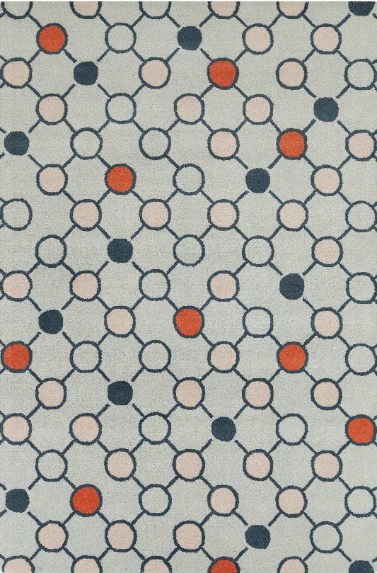 Stella Collection Hand-tufted Area Rug In Grey, White, & Orange Design By Chandra Rugs