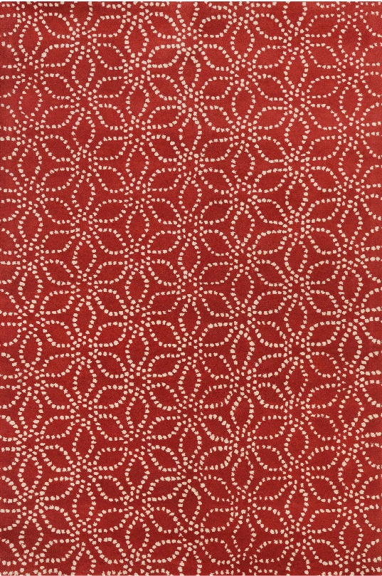 Stella Collection Hand-tufted Area Rug In Red & White Design By Chandra Rugs