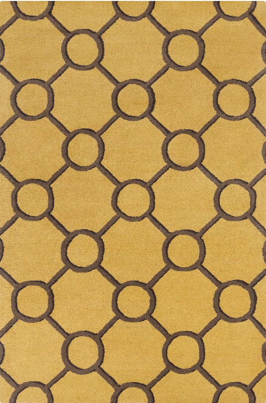 Stella Collection Hand-tufted Area Rug In Yellow & Brown Design By Chandra Rugs