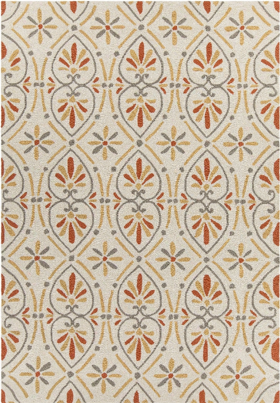 Terra Collection Hand-tufted Area Rug In Cream, Grey, & Orange Design By Chandra Rugs