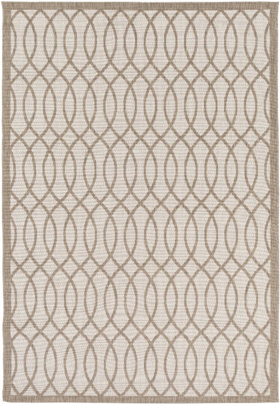 Terrace Outdoor Rug In Camel  & White Design By Candice Olson