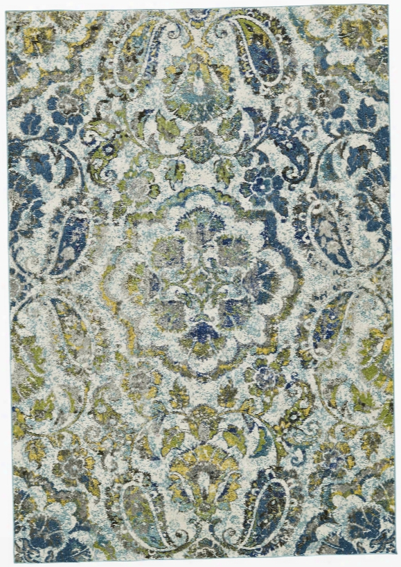 Watercolor Collection Power Loomed Polypropylene Area Rug In Azure Design By Bd Fine