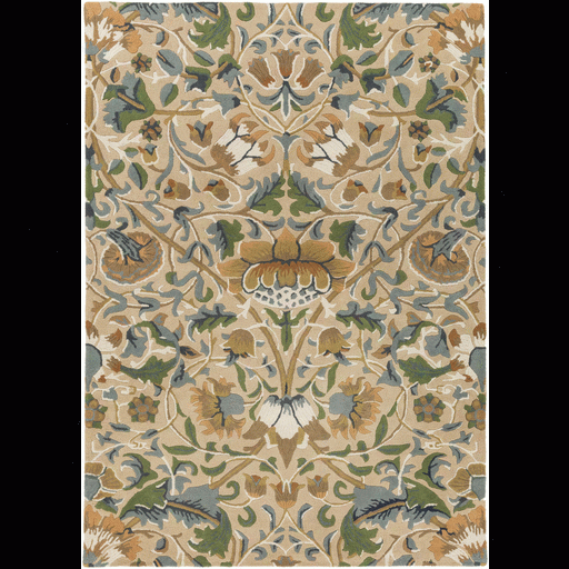 William Morris Rug In Wheat & Teal Design By William Morris