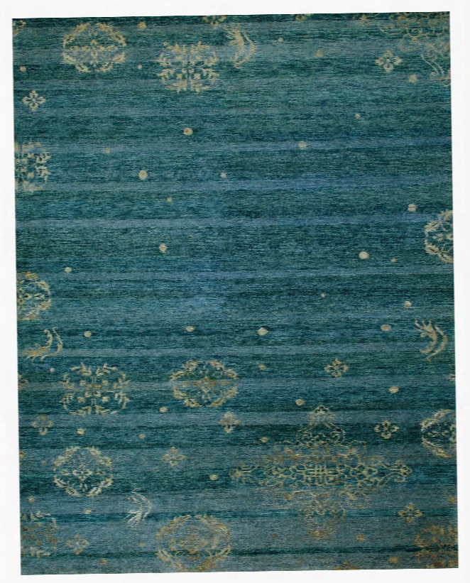 Yuan Collection Wool And Art Silk Area Rug In Teal By Bd Fine