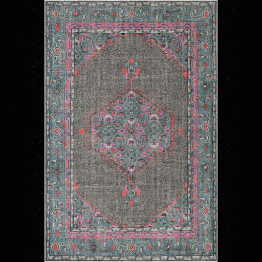 Zahra Charcoal & Hot Pink Rug Design By Surya